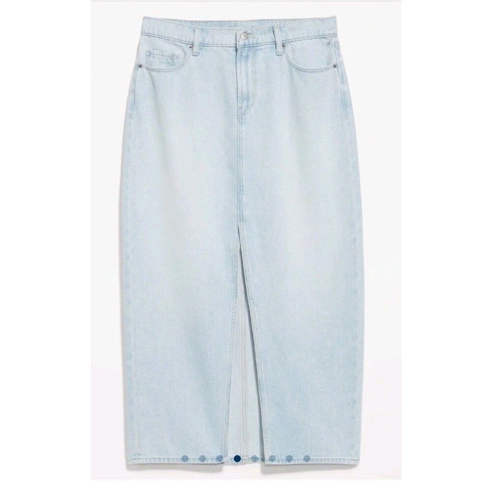 Old Navy Denim Front Slit Mid Rise Skirt Women's Size 22 Boho Western NWT